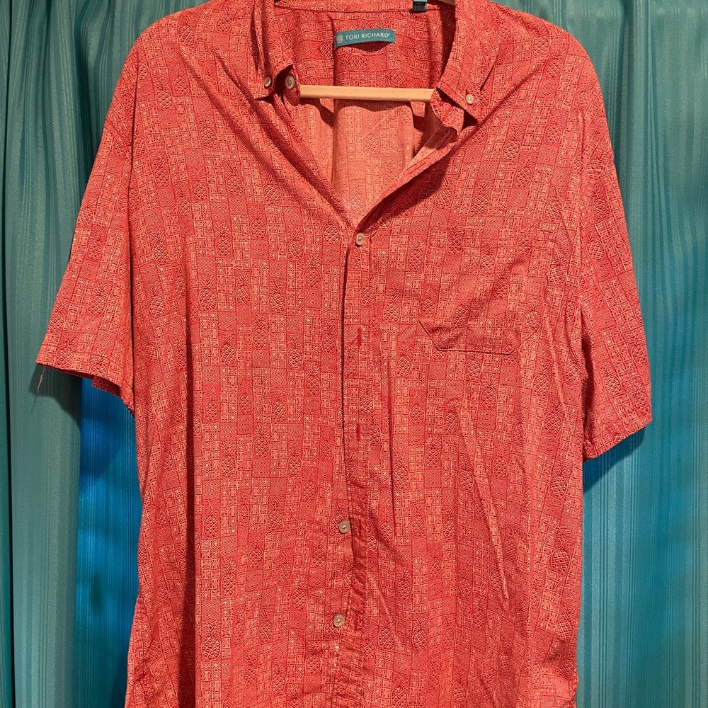 Tori Richard Red Casual Button Down Shirt